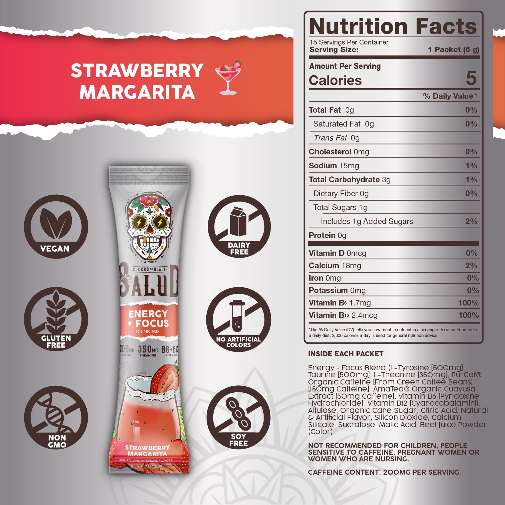Taste Salud L-Theanine and Tyrosine support calmer focus and alertness.