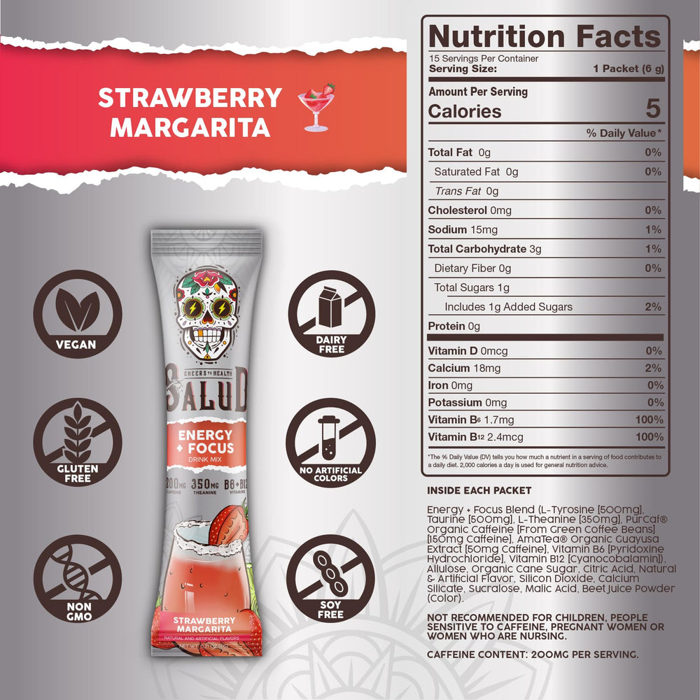 Taste Salud L-Theanine and Tyrosine support calmer focus and alertness.