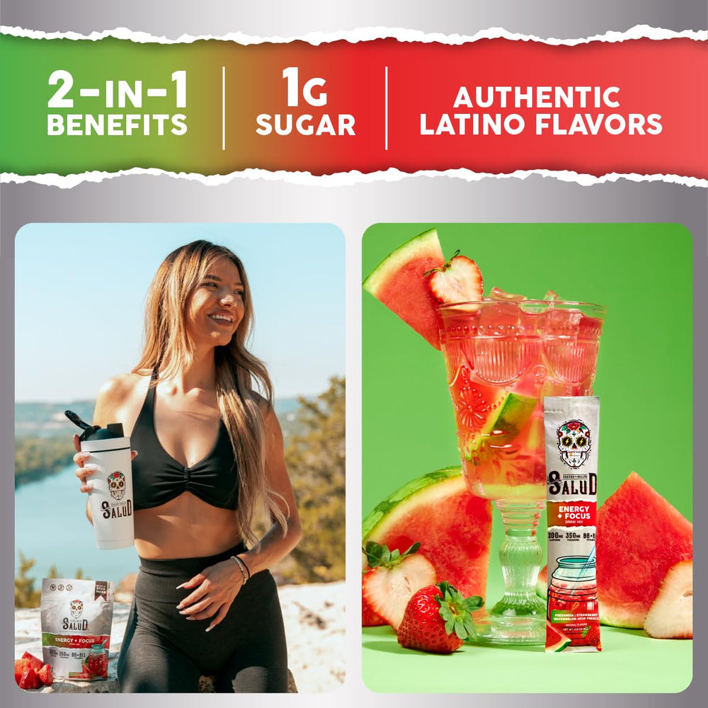 Taste Salud Salud pour into water to create agua fresca strawberry watermelon flavor.