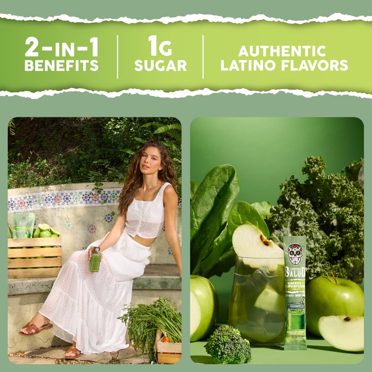 Taste Salud twenty-plus fruits and veggies mix showcases nourishing daily nutrition for energy.