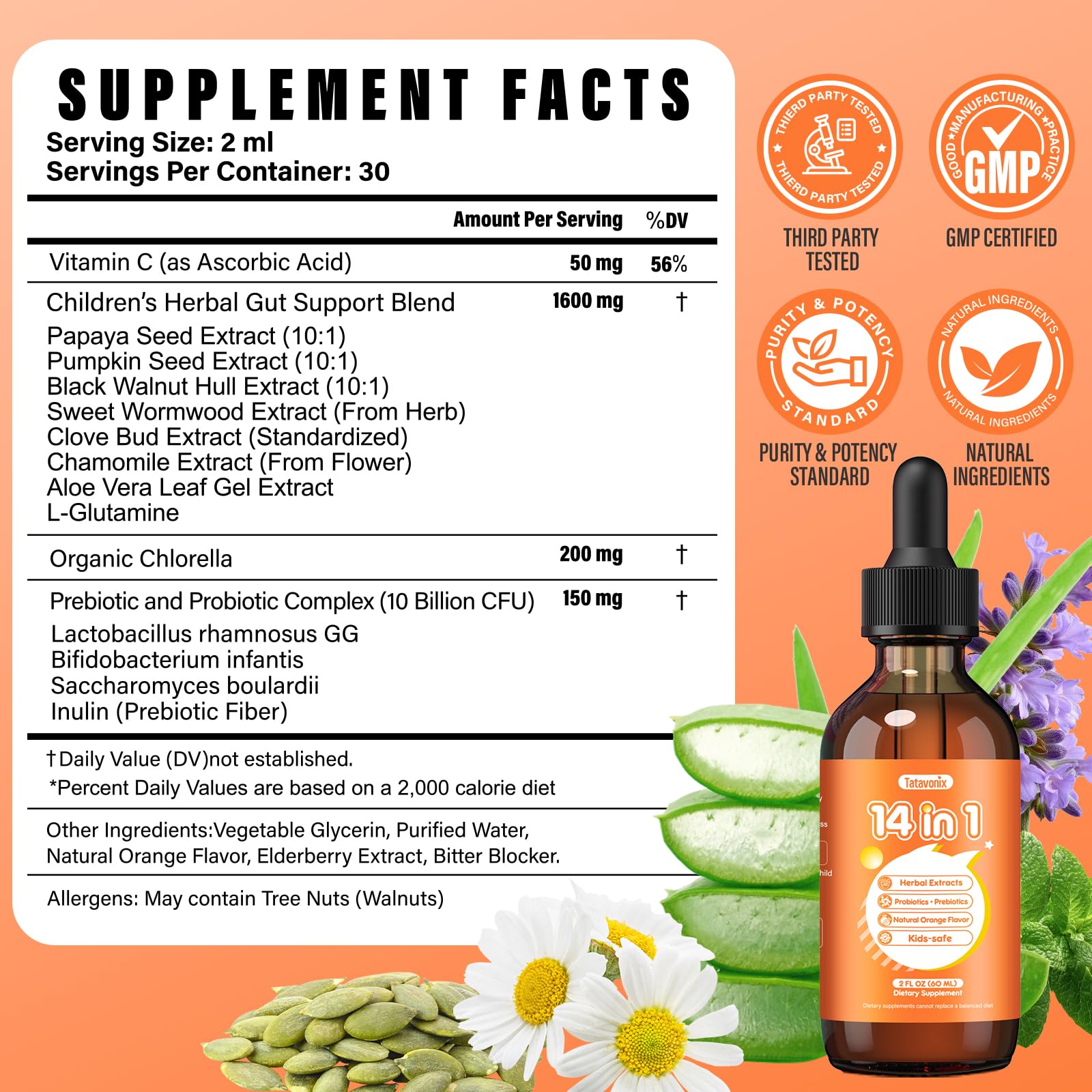 Tatavonix herbal ingredients like thyme and fennel for digestion.