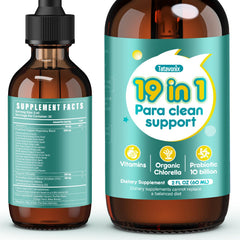 Tatavonix 19in1 gut cleanse bottle pour showing easy daily dosing for families