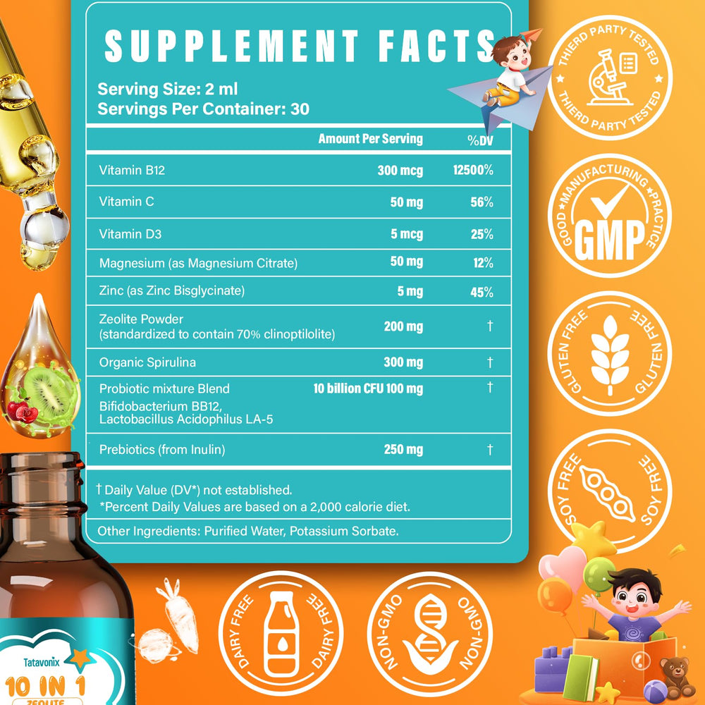 Tatavonix Zeolite Detox dropper used for easy daily dosing.