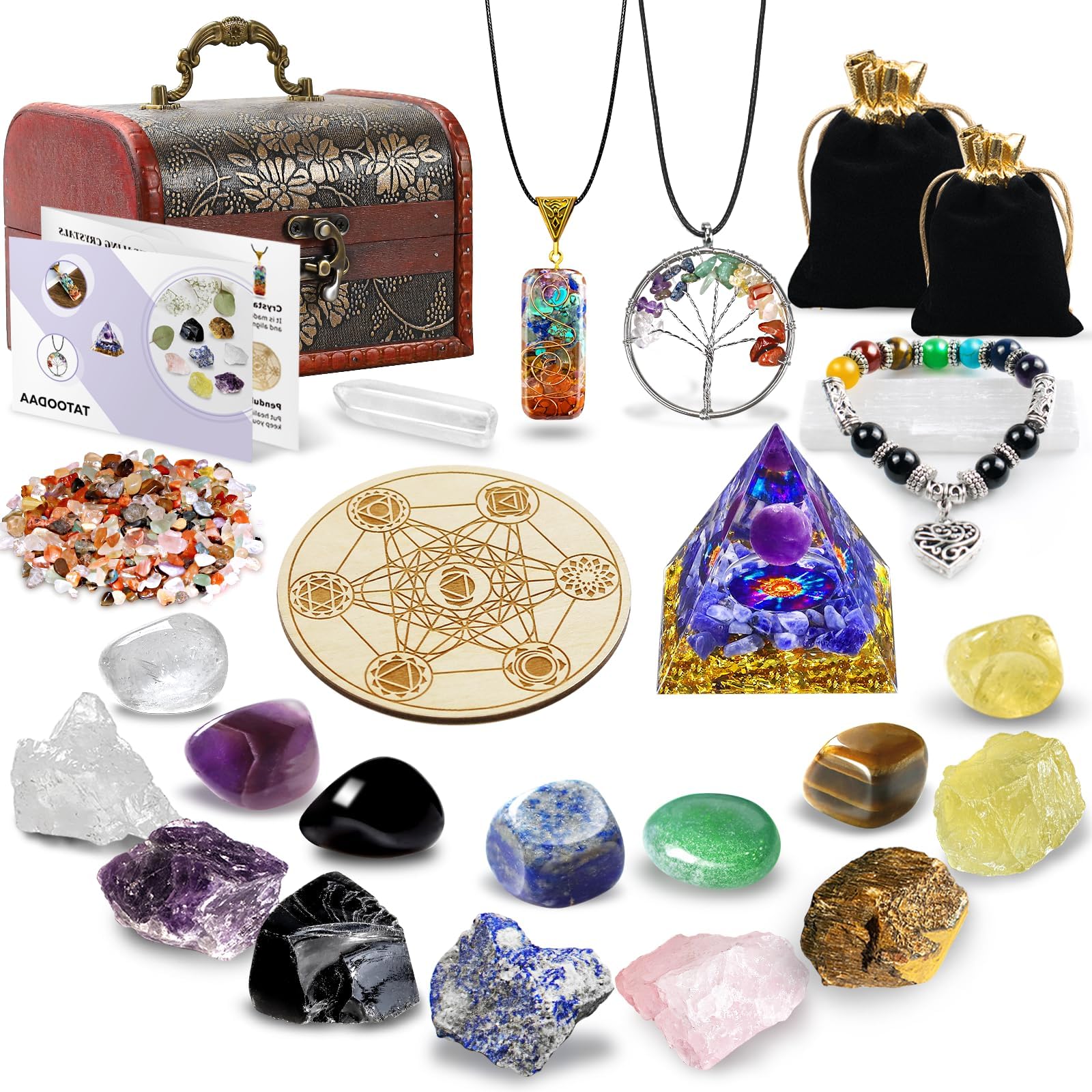 Tatoodaa 7 Chakra Stones for meditation and balance