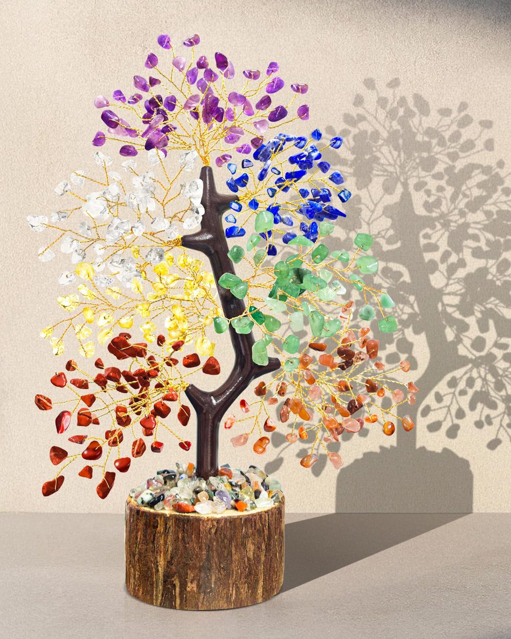 TATOODAA chakra tree decorates a shelf with balanced color and calm ambiance