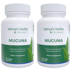 Tattva's Herbs Mucuna Pruriens bottle on white, premium plant-based wellness.