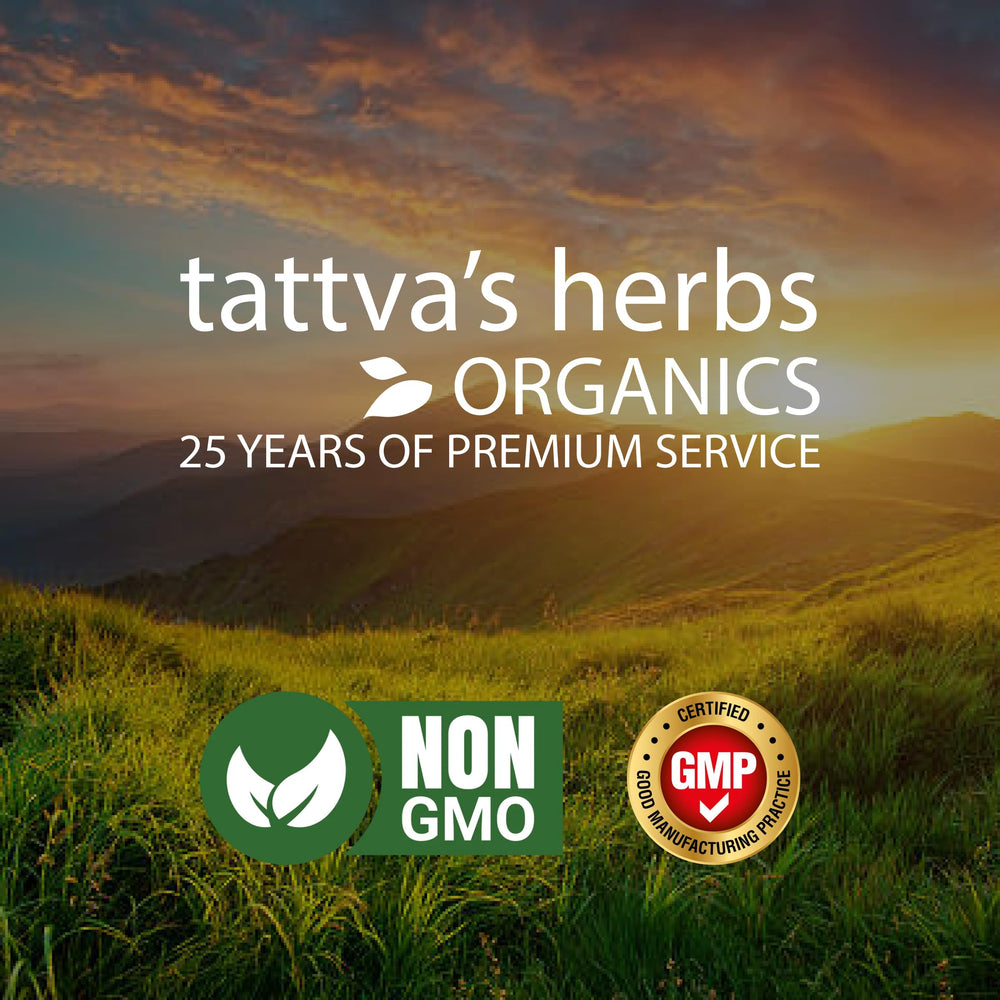 Tattva's Herbs vegan Ashwagandha capsules product image, ready for daily use.