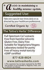Tattva's Herbs vegan, sustainably sourced packaging label indicating clean ingredients.