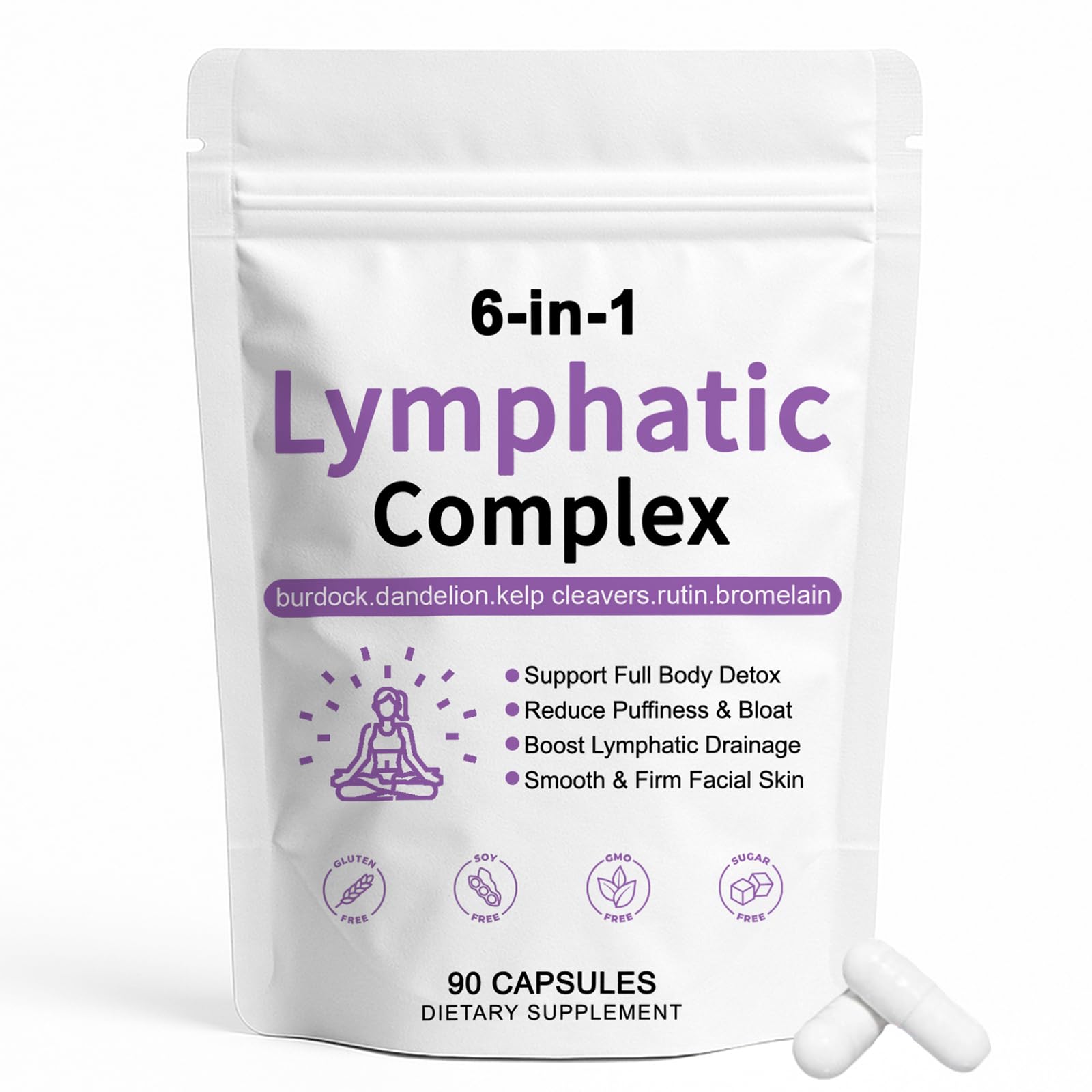 TAWODIUM 6-in-1 Lymphatic Complex bottle offering gentle circulation support.