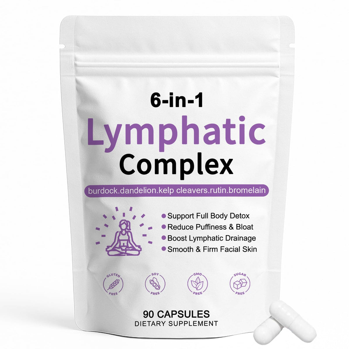 TAWODIUM 6-in-1 Lymphatic Complex bottle offering gentle circulation support.