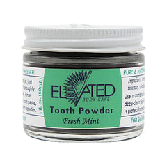 Taylors Elevated Charcoal Tooth Powder mint jar for fresh breath and gentle whitening.