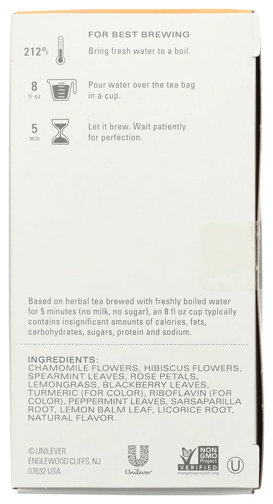 Tazo Calm Chamomile tea packaging on a shelf highlights calm ritual