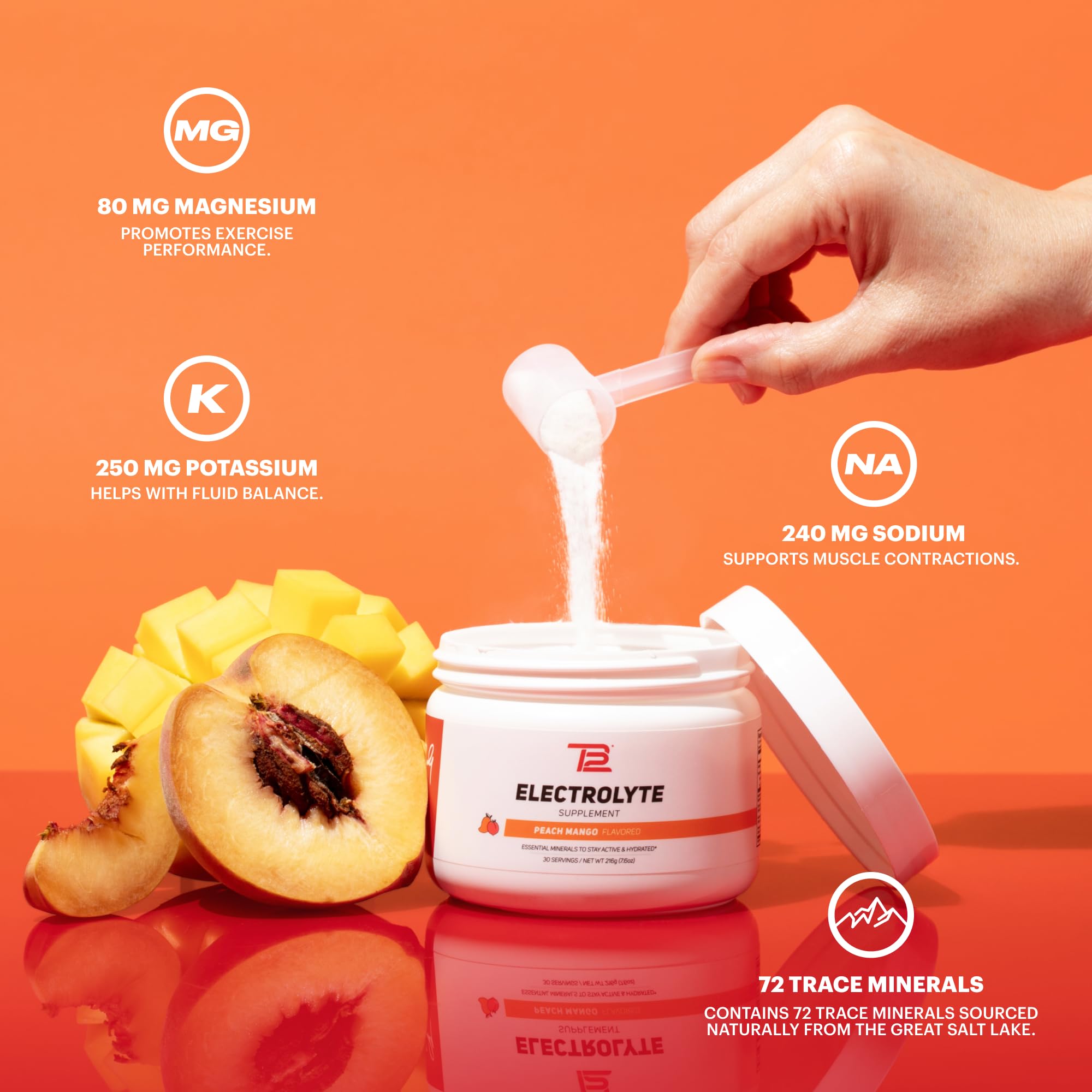 TB12 electrolyte powder on a gym bottle for on-the-go hydration.