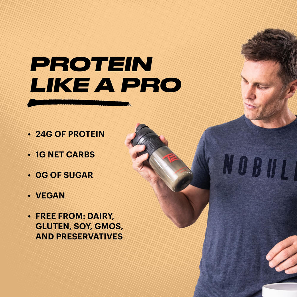 TB12 vanilla ingredients label on protein powder