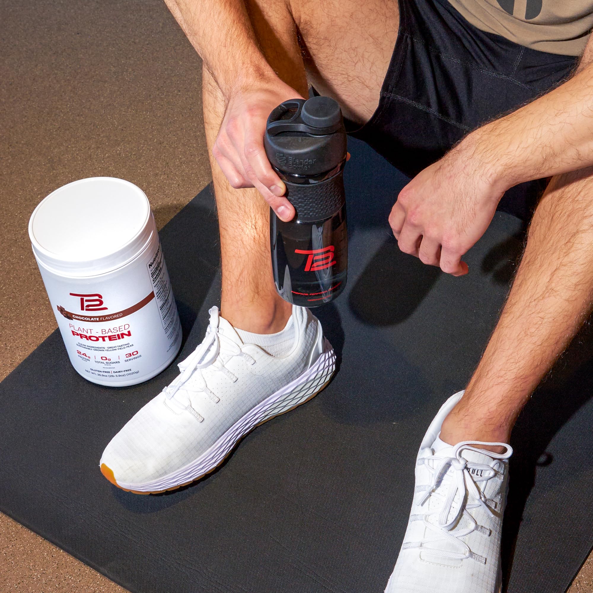 TB12 Plant Based Protein vegan, dairy-free powder blends easily.