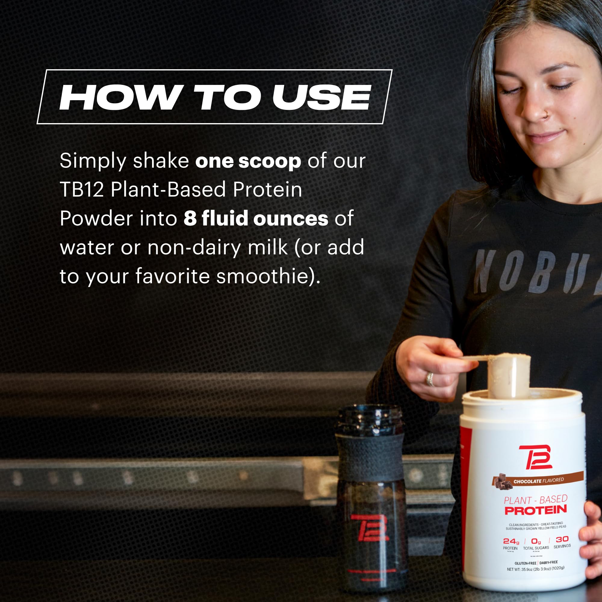 TB12 vegan pea protein source emphasizing sustainable plant-based nutrition