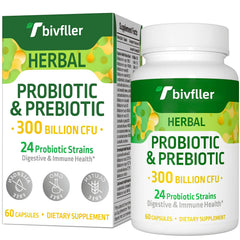Tbivfller Probiotics bottle pour supports daily digestion and easy dosing.