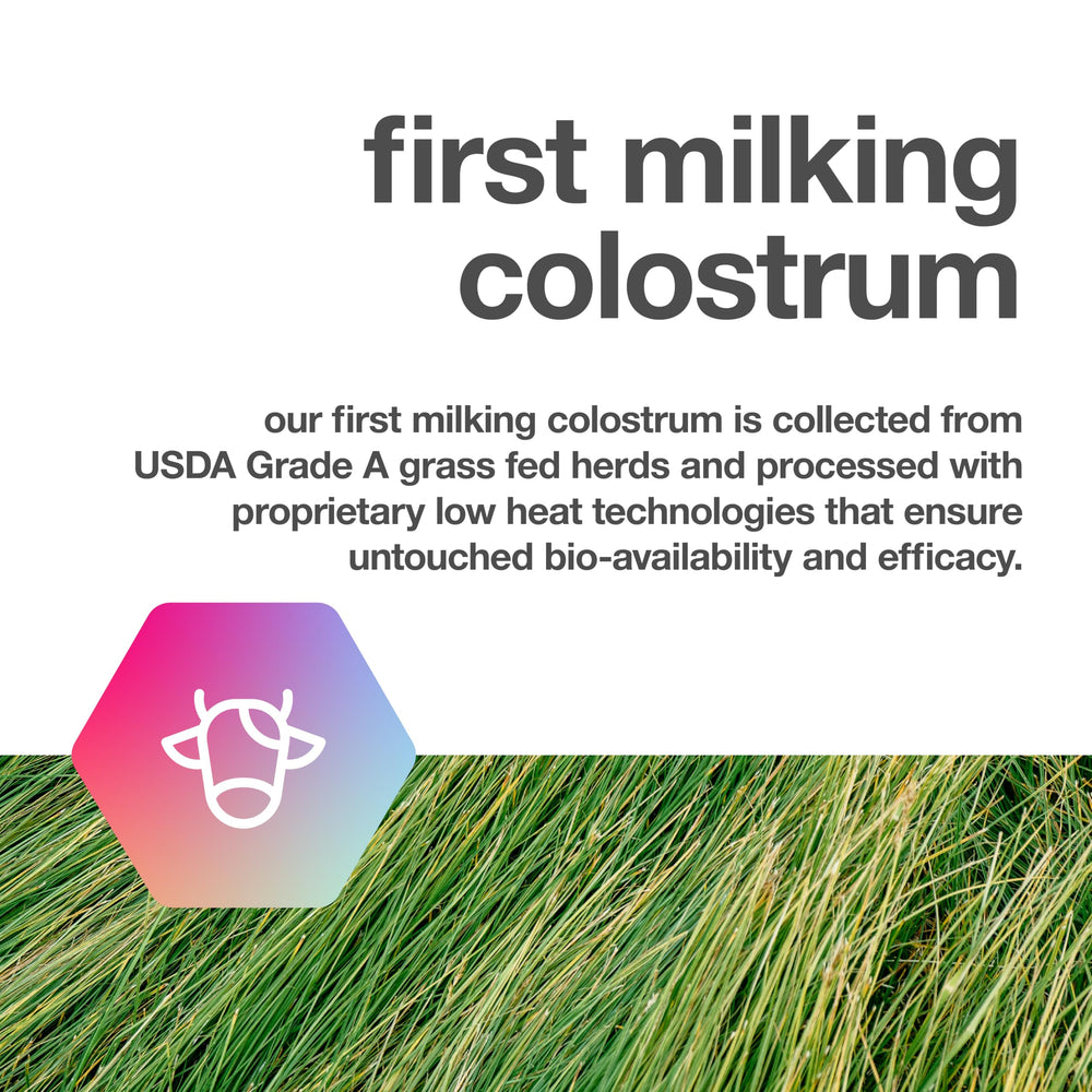 TBR Labs Pure Bovine Colostrum packaging closeup with product details