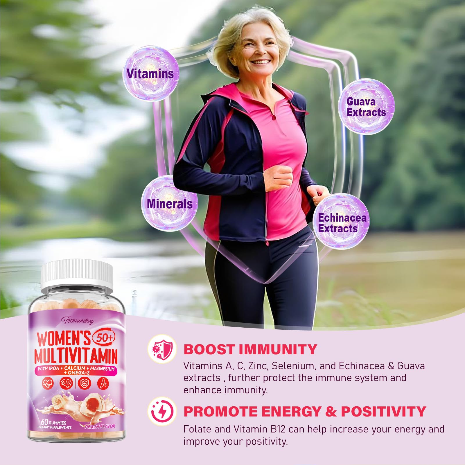 Tcemundry nutrition label highlights calcium and iron for bone support.