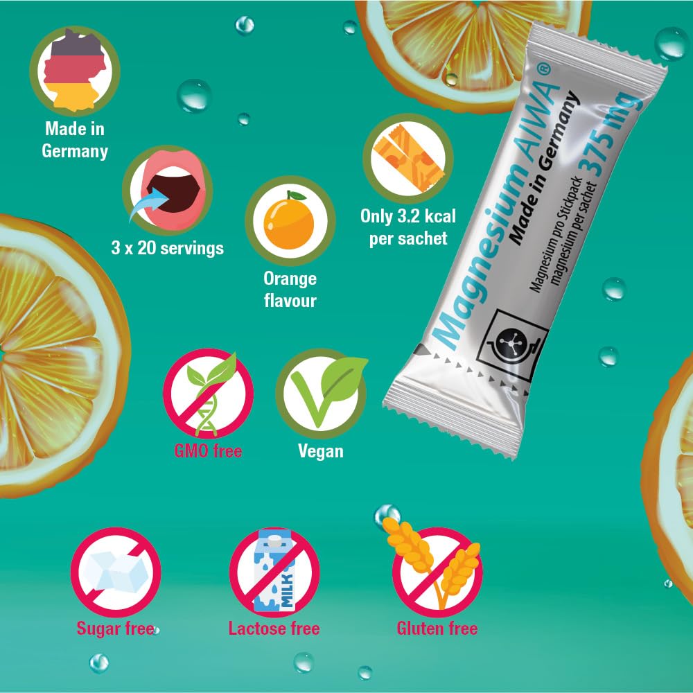 T&D Magnesium AIWA orange micro-pellets close-up highlighting fast absorption.