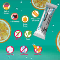 T&D Magnesium AIWA orange micro-pellets close-up highlighting fast absorption.