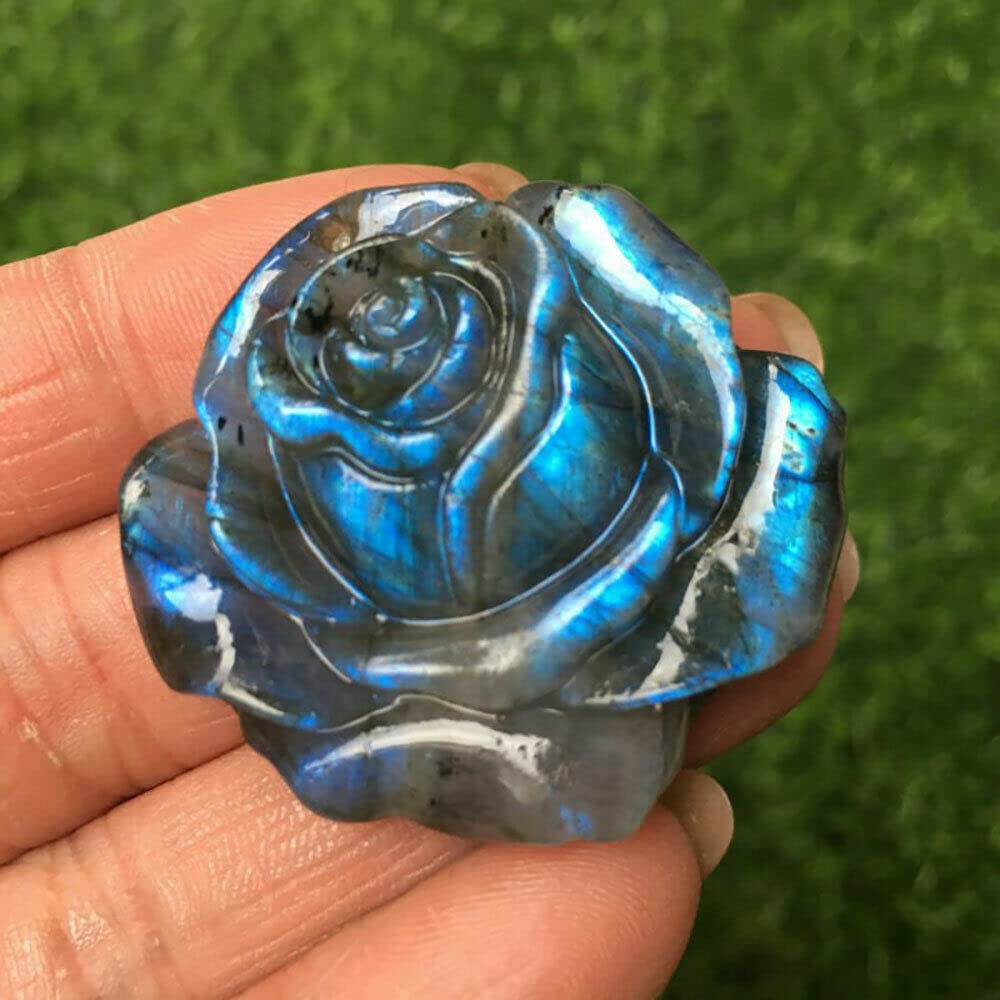 TEAMWILL blue quartz skull with smooth polish for feng shui and calm ambiance.
