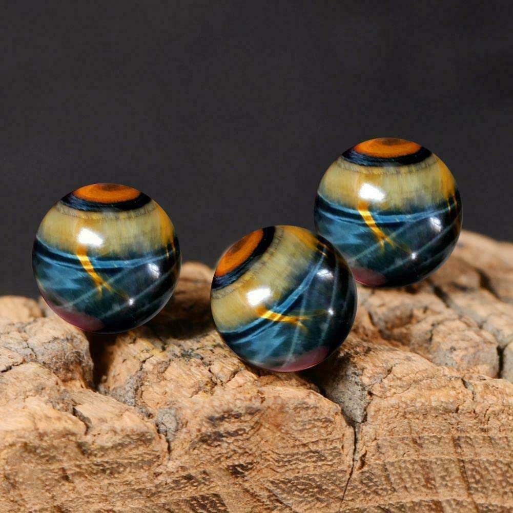 TEAMWILL blue tiger eye jasper ball closeup showing natural patterns for decor