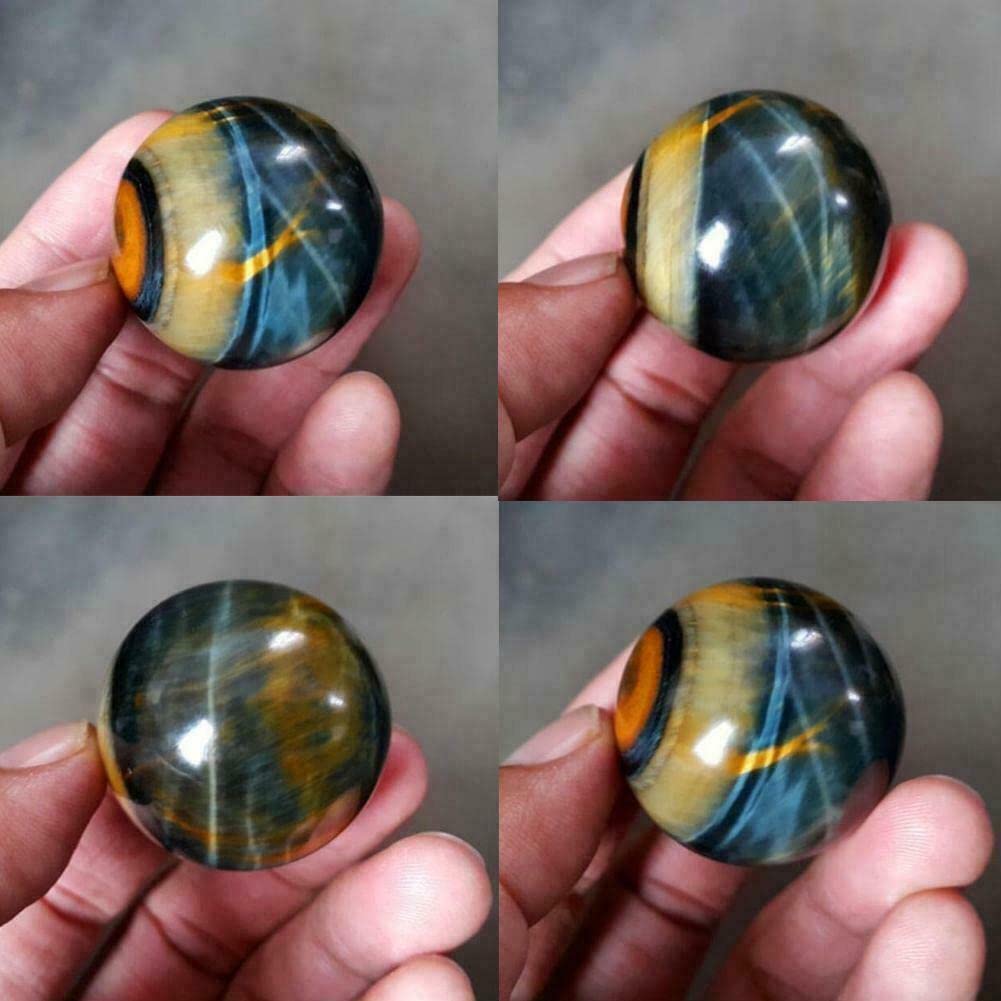 TEAMWILL blue tiger eye jasper ball in plant pot as natural accent