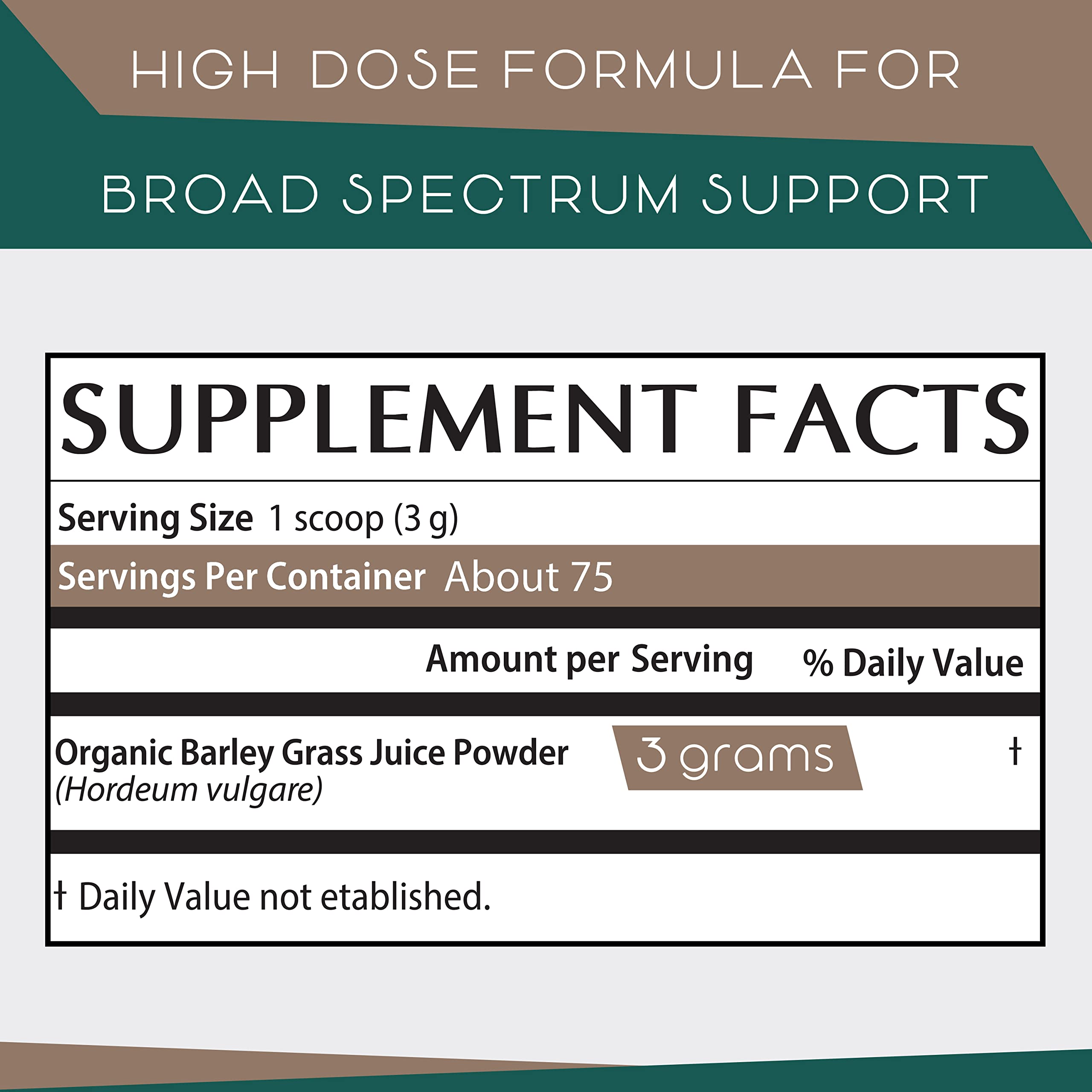 Teaveli barley grass juice powder USA label emphasizes Utah-grown greens.