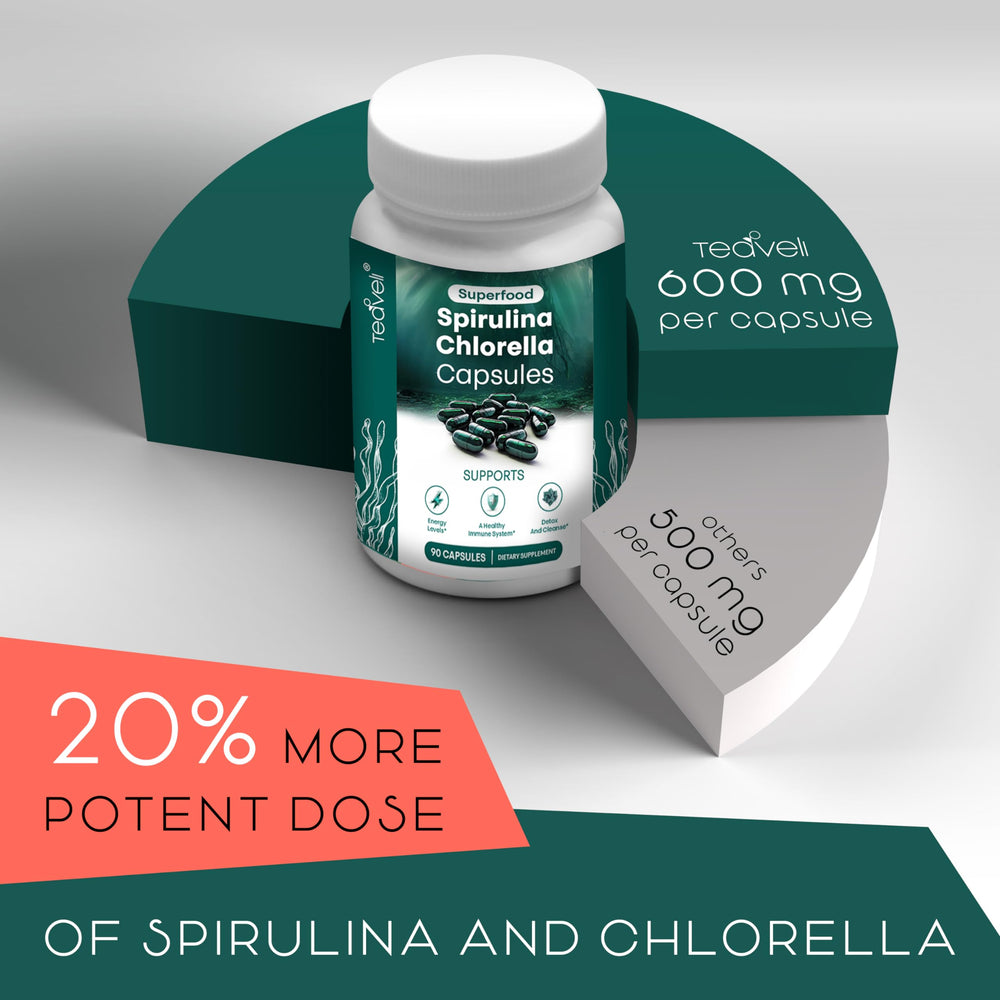 Teaveli green-superfoods label highlights natural, non-GMO ingredients.