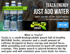 TeaZa Peppermint pouch close-up emphasizes cool, long-lasting minty aroma