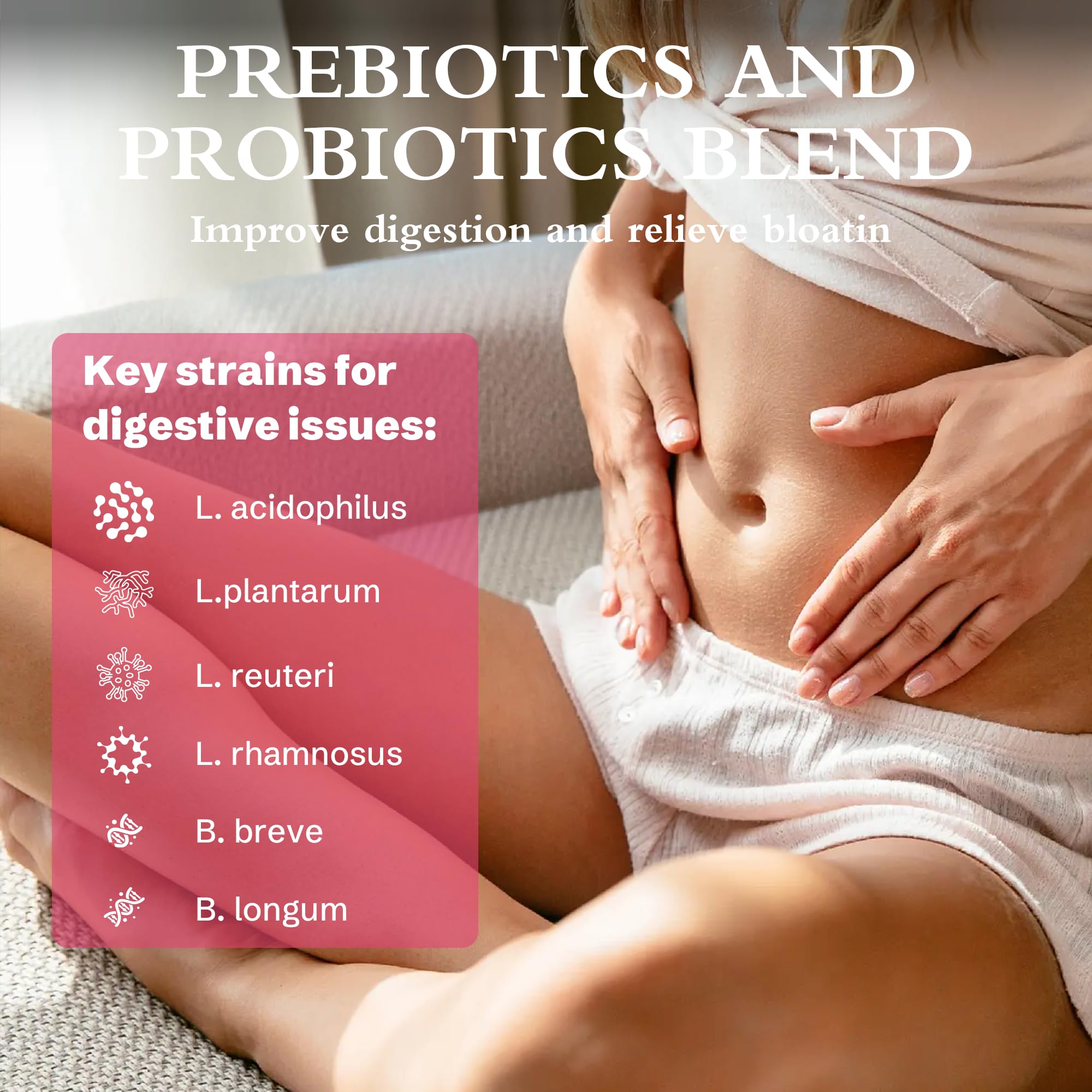 Teelne probiotic blend and prebiotic ingredients close-up.