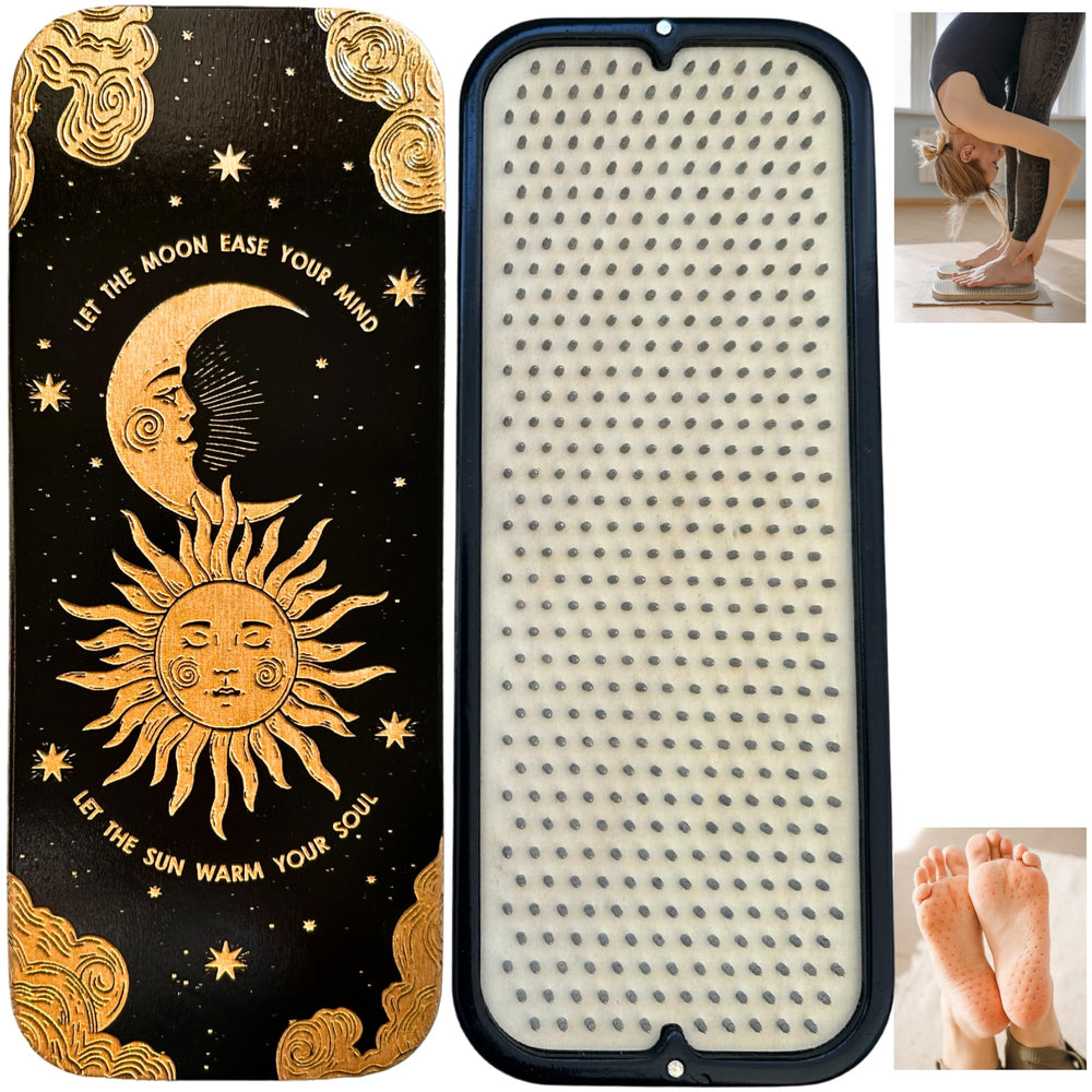 TENGRY Sadhu Board with hexagon nails for balanced standing on nails.
