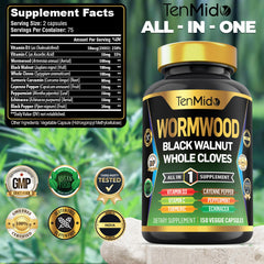Tenmido 10in1 formula ingredients panel highlighting holistic botanical blend.