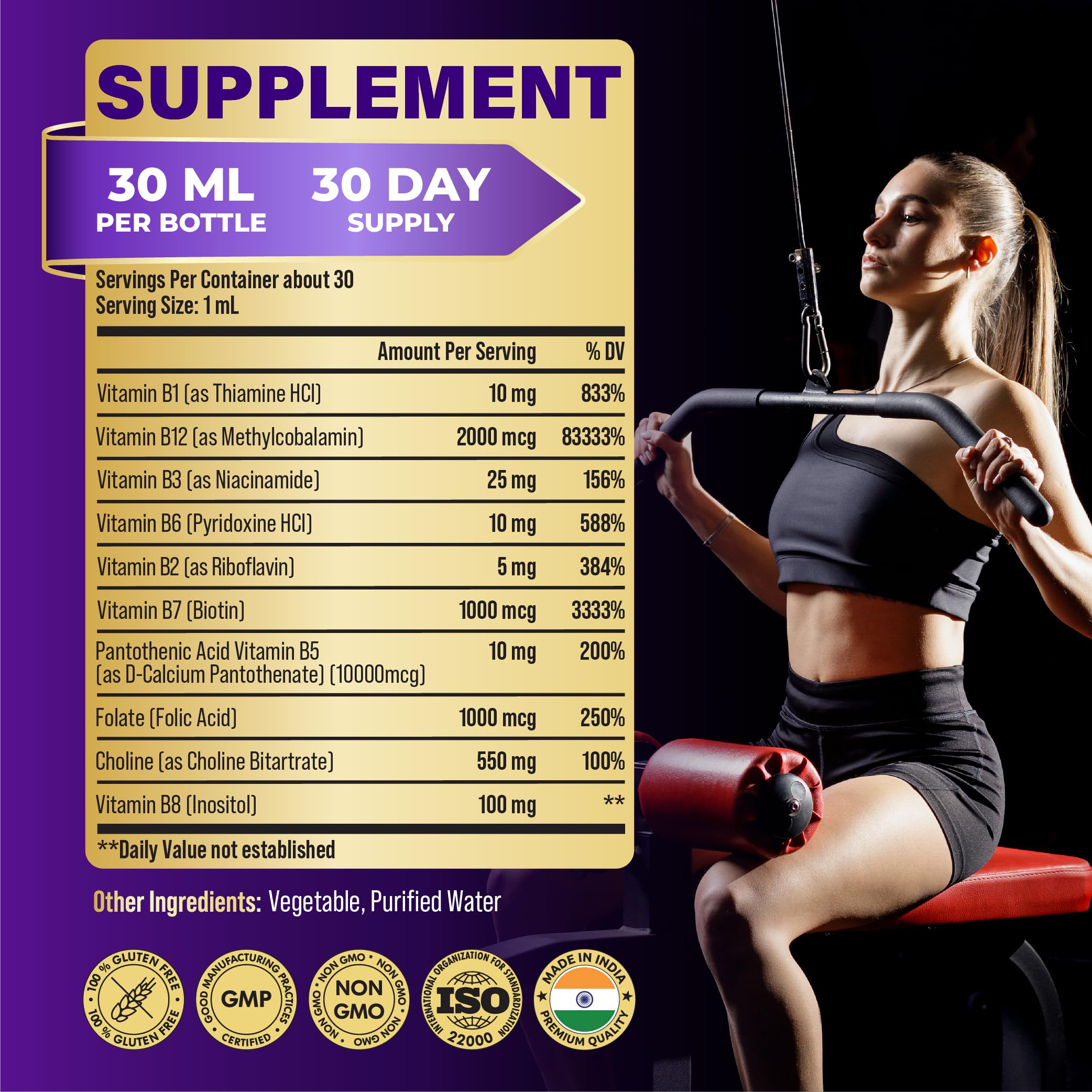 Tenmido bottle label shows vegan, alcohol-free formulation.