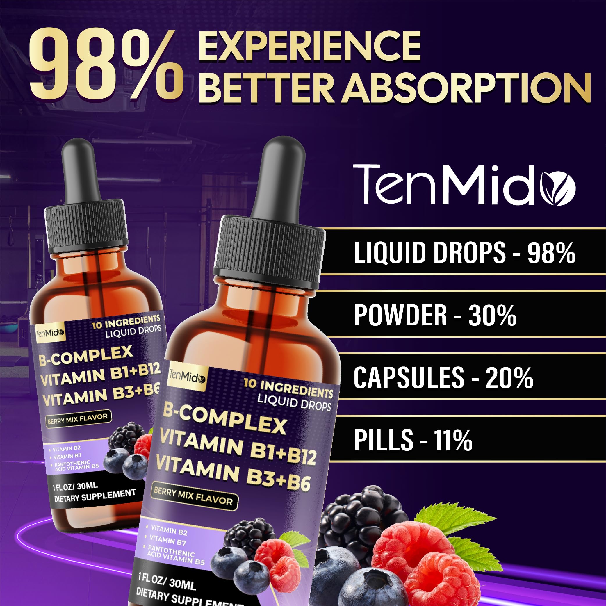 Packaging emphasizing GMP-certified quality and third-party testing.