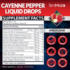 Close-up of Tenmido Cayenne Pepper Drops dropper for precise 1 ml servings.