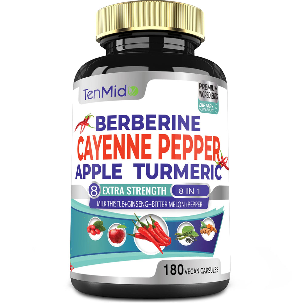 Tenmido Cayenne Extract Capsules bottle shown for convenient daily use and energy support.