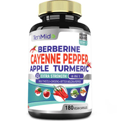 Tenmido Cayenne Extract Capsules bottle shown for convenient daily use and energy support.