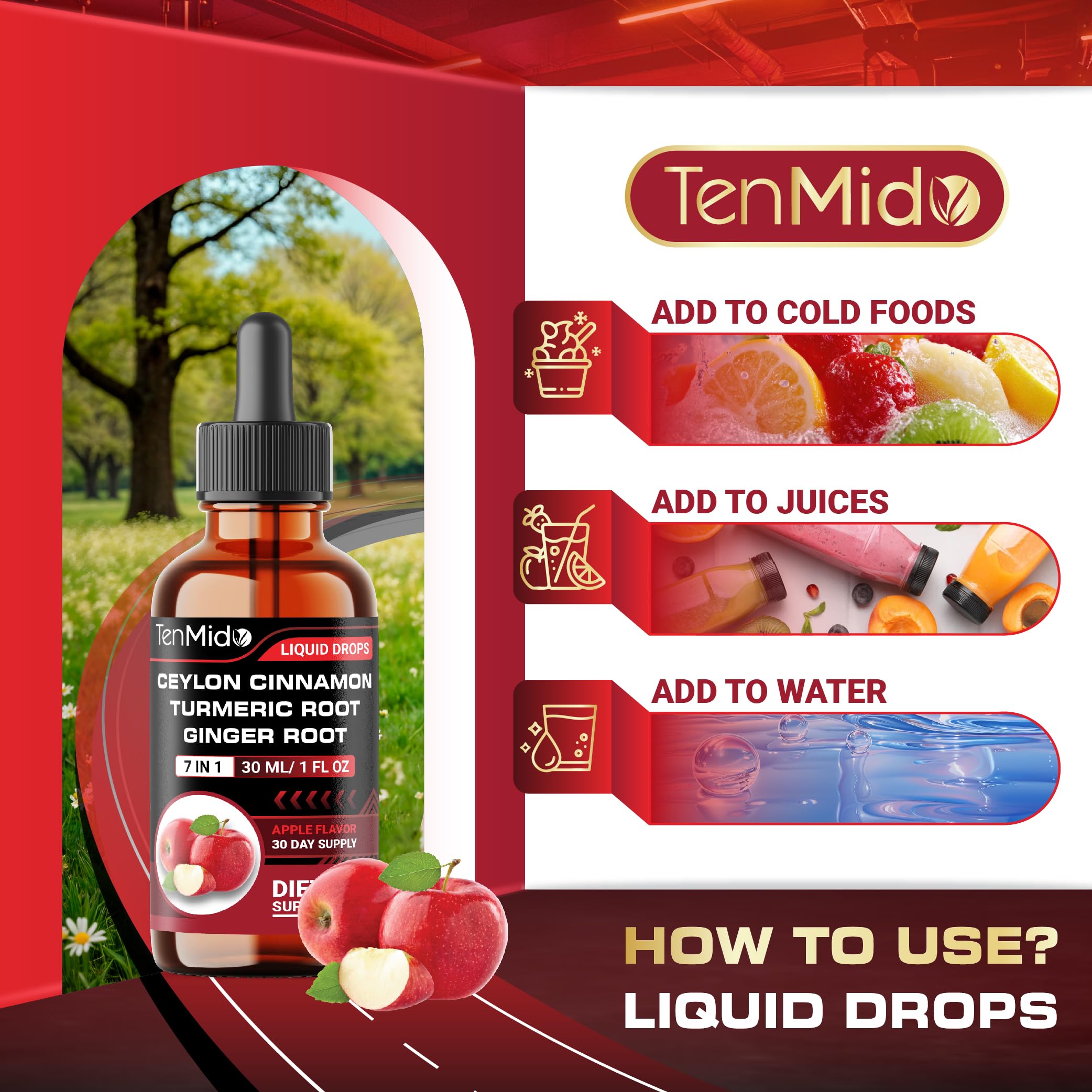 Tenmido Cinnamon Drops label confirms GMP quality and clean formula