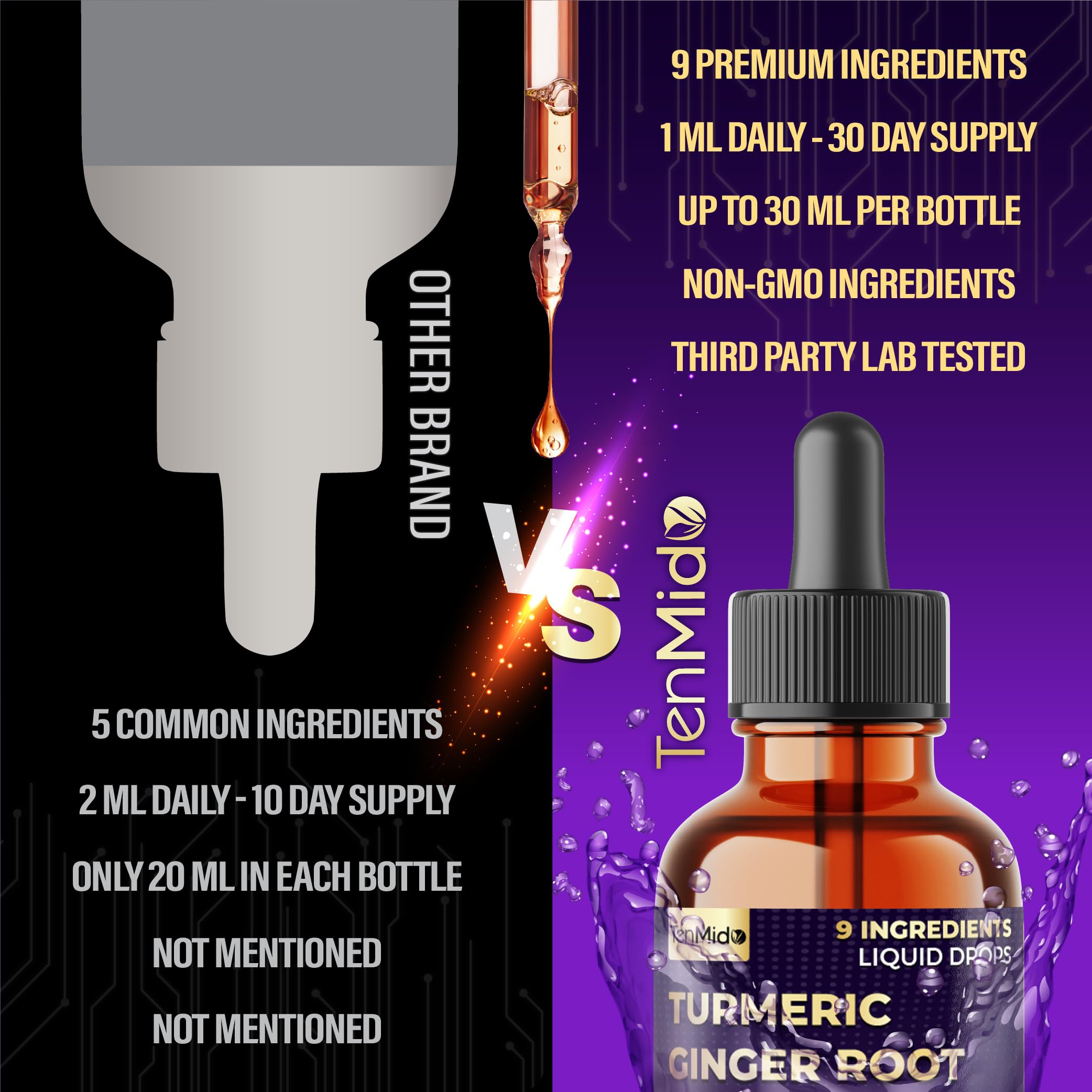 Tenmido clean-label booze-free vegan product label underlines purity