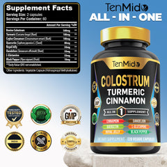 Close-up of Tenmido Colostrum capsules for digestion