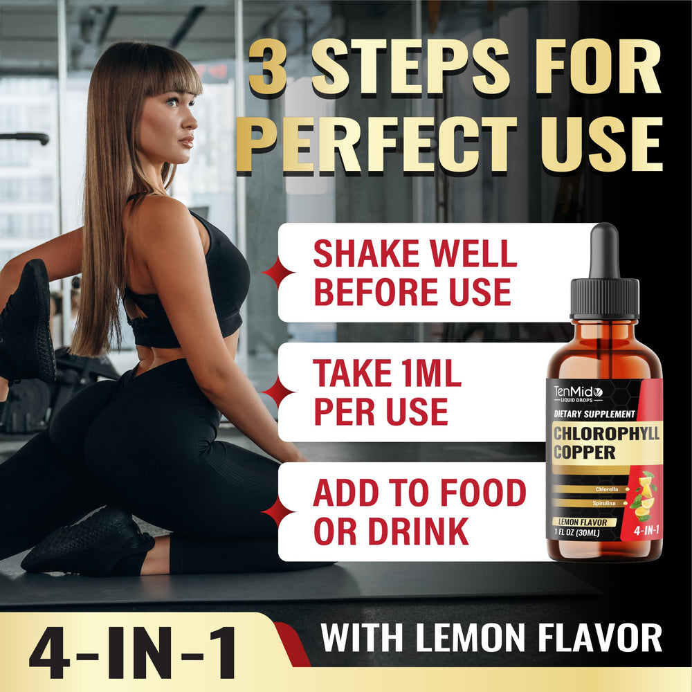 Copper and chlorophyll synergy graphic on Tenmido product