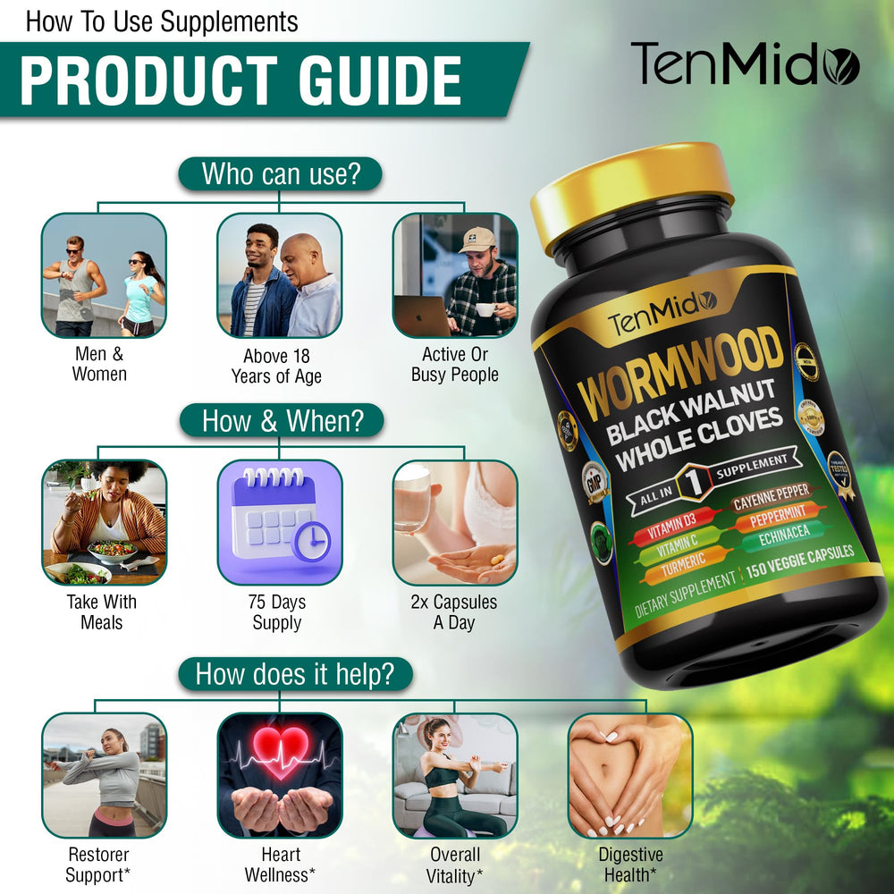 Tenmido FDA-registered facility badge conveying manufacturing standards and safety.