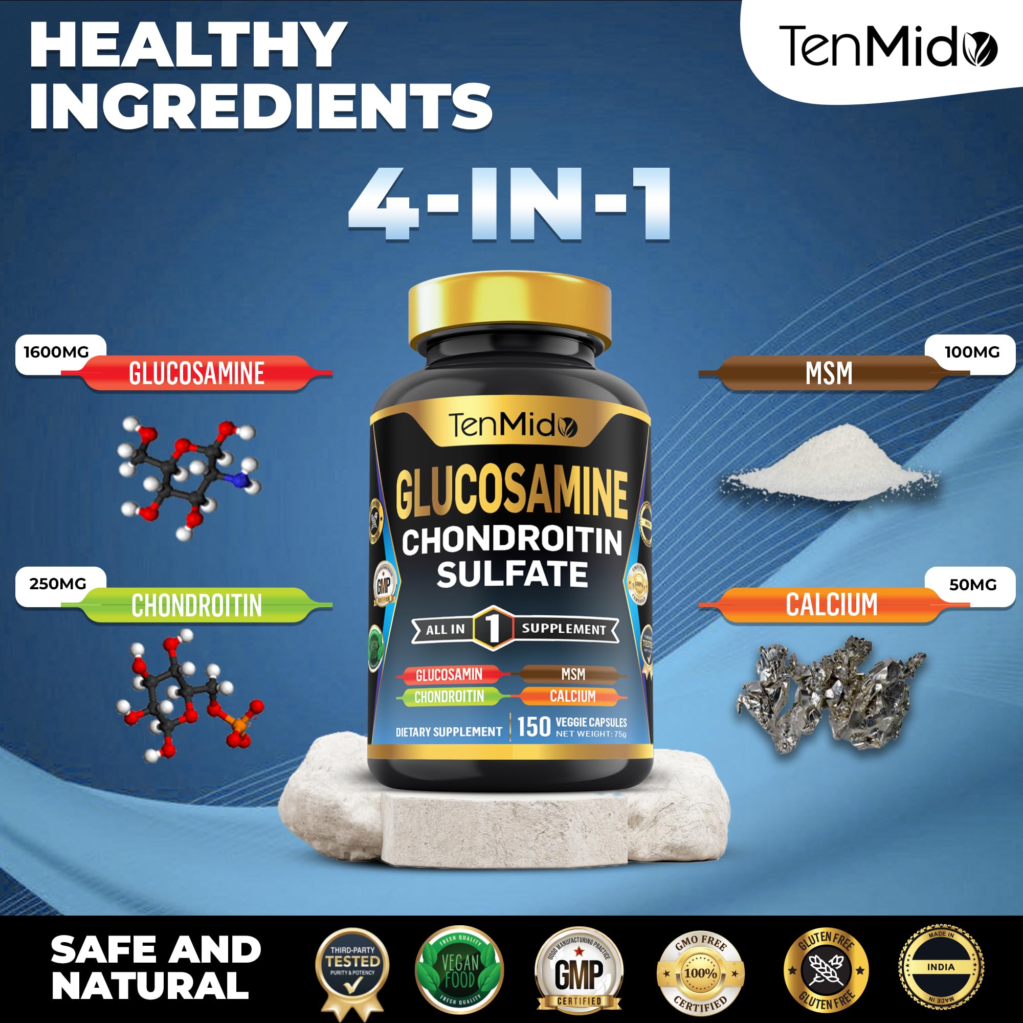 Tenmido kosher and halal symbols indicate inclusive dietary options