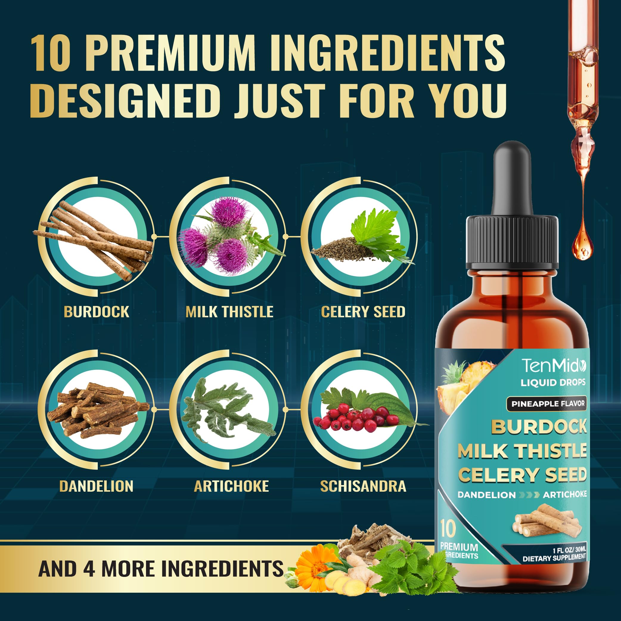 Tenmido milk thistle and dandelion ingredients highlight herbal blend
