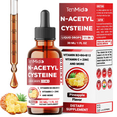 Tenmido NAC liquid drops bottle pour shows easy daily dosing for wellness