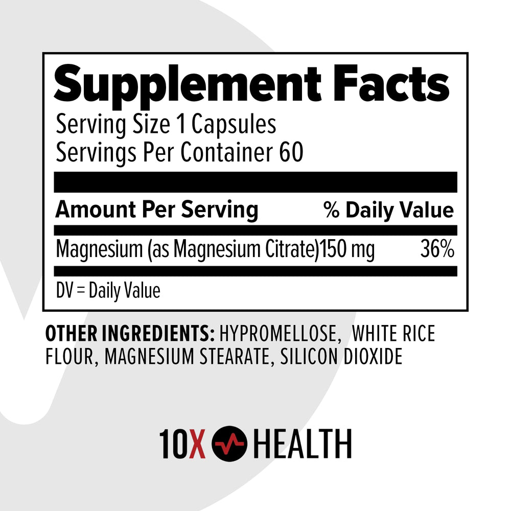 TenX Health Magnesium vegan kosher certified badge reinforces ethical sourcing.