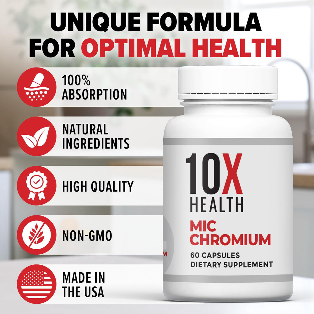10X Health System L-methionine capsules on a clean surface