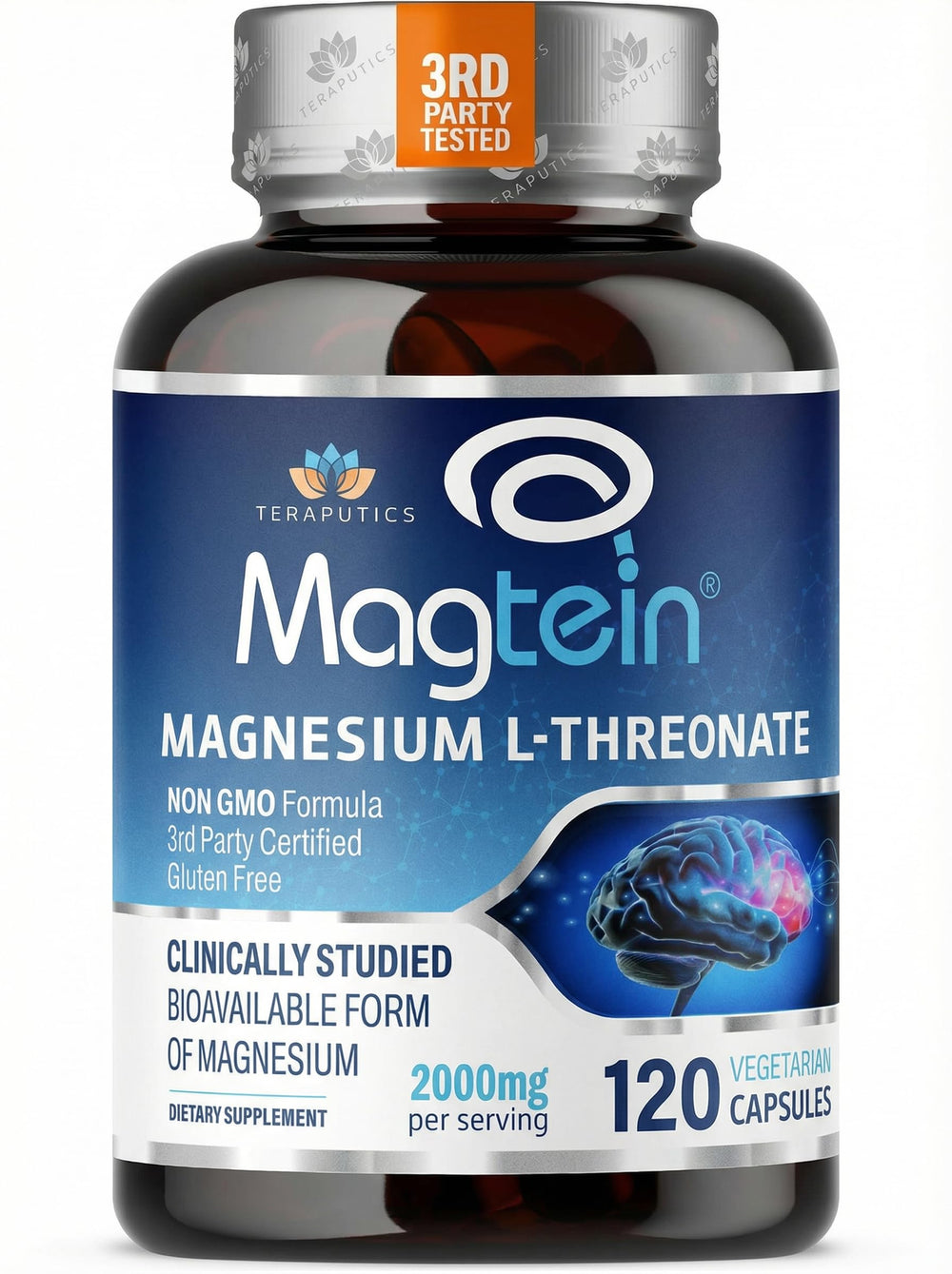 Teraputics Magtein brain capsules for memory and focus support.